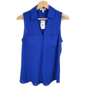 Express slim fit sleeveless top office att…
